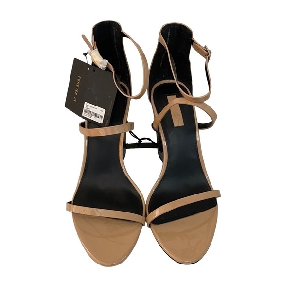 NEW Forever 21 Ankle Strap Wedge Heels in Blush Tan - Picture 3 of 7